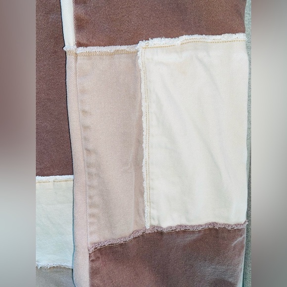 Hollister Brown Patchwork Ultra High Rise Dad Jean Straight Leg Size 5, 27 - Picture 5 of 11
